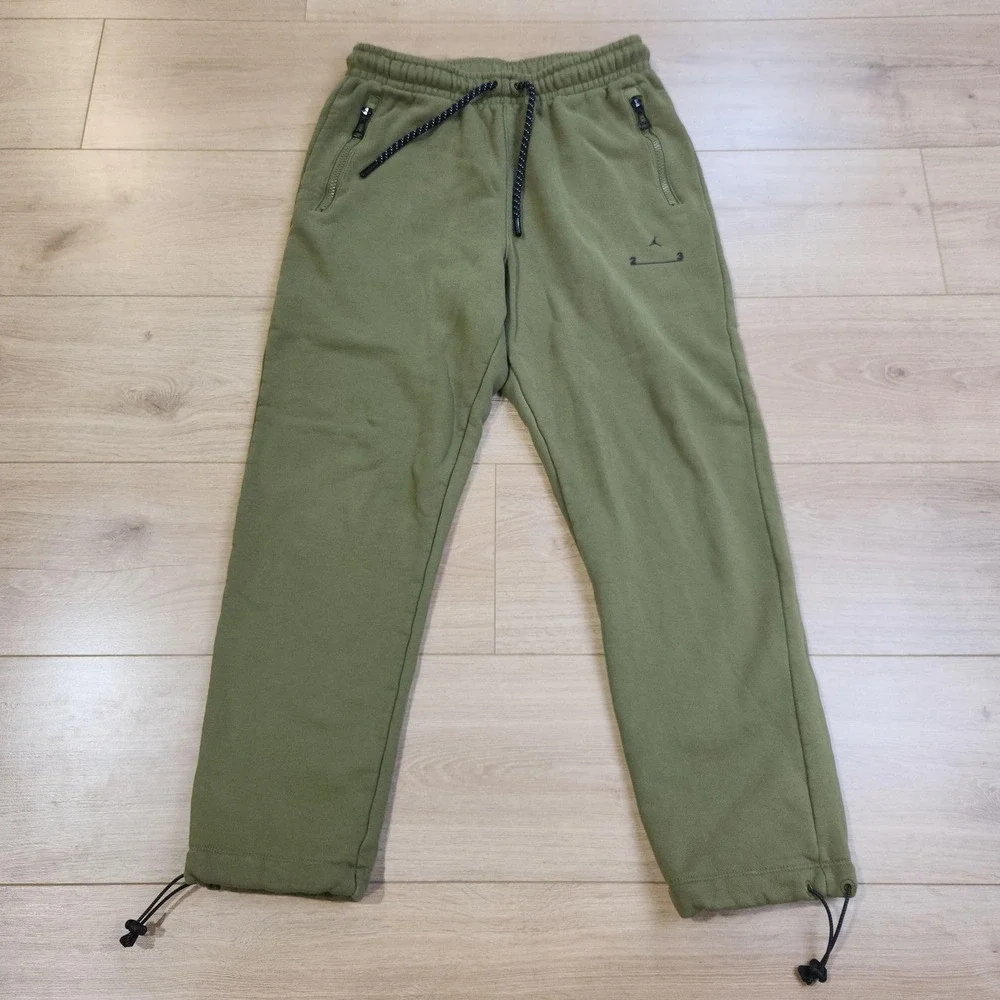 Jordan 23 Engineered Fleece Pants Mens Small Green Sweatpants Zip Pockets